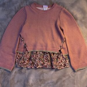 Floral Hem Pink Sweater